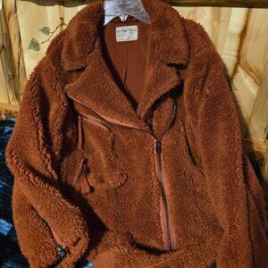 Free People So Cozy Slouchy Moto Jacket Size M  EUC